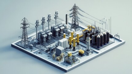 Visual representation of power distribution in a substation.
