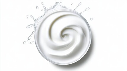 Gentle circular waves created by a droplet in a milky texture.