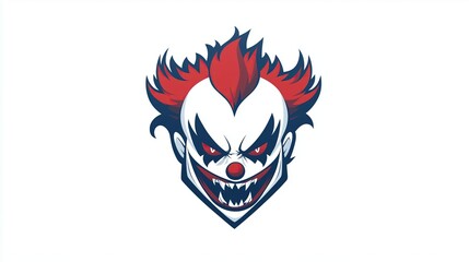 Angry clown 2D Logo on a white background