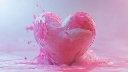 Fototapeta premium Minimalist Fun: Translucent Inflatable Heart Toy for Kids, Heart Bubble, Heart Balloon, Heart shaped Balloon, 3D Heart, realistic 3D heart illustration, Shiny 3D heart, Pink plastic heart, pink vinyl