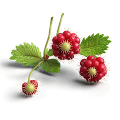 Succulent thimbleberries tumbling soft drupelets glistening stems twirling Rubus parviflorus Food and Culinary concept