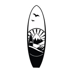 Dynamic Surfboard Clipart Design