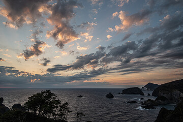 夕暮れの太平洋　静岡県南伊豆石廊崎あいあい岬にて