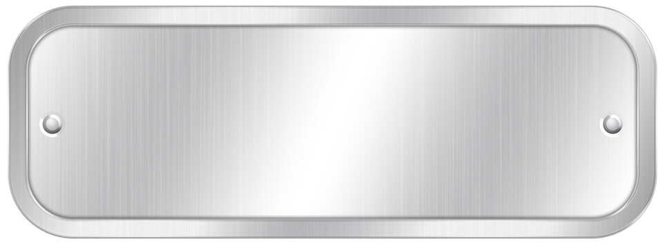 Metal Nameplate. Silver Plaque.