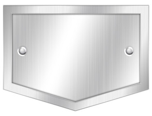 Metal Nameplate. Silver Plaque.