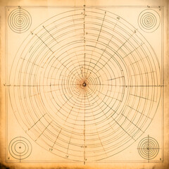 Obraz premium Sacred geometry diagram featuring Fibonacci spiral 
