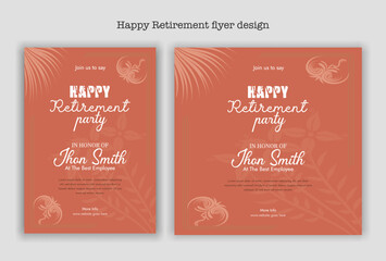 Happy retirement lunch party invitation flyer design template 
