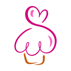 Cupcake Vector Logo Design Template