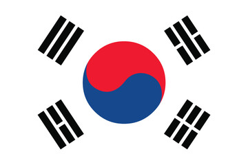 Nationall flag of South Korea . Vector illustration
