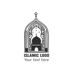 Luxury Muslim Learn logo, Islamic Logo Vector Design, Vector illustration, Mosque icon vector, Silhouette Islamic Vector Logo, Abstract emblem,
Islam learning logo template,  black and white logo,