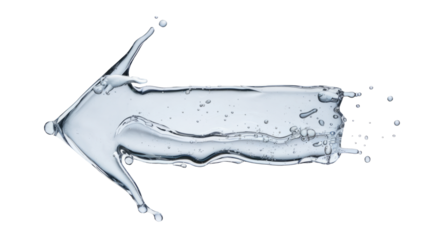 High-Quality PNG of Arrow made of water on a white background– High Resolution