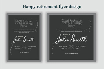 Happy retirement lunch party invitation flyer design template 

