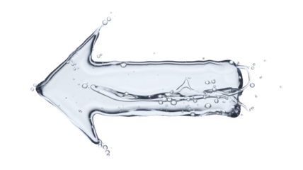 High-Quality PNG of Arrow made of water on a white background– High Resolution