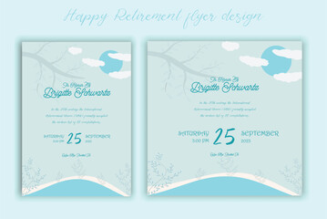 Happy retirement lunch party invitation flyer design template 

