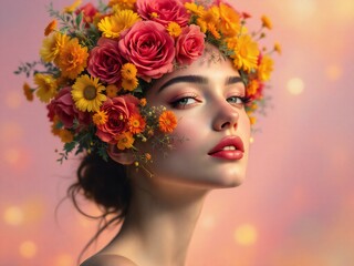Naklejka premium Blooming Beauty Nature’s Portrait