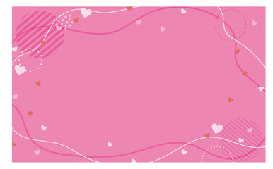 ピンクのかわいいハート柄背景素材