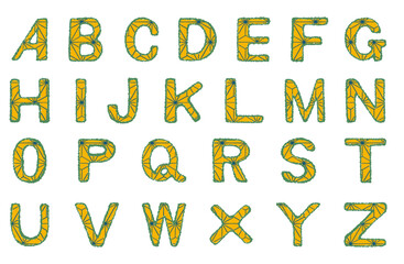 Color illustration of capital letters of the alphabet