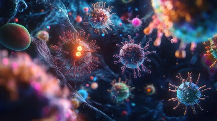 Microscopic View of Viruses