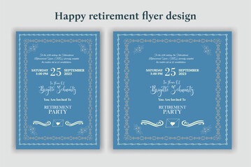 Happy retirement lunch party invitation flyer design template 
