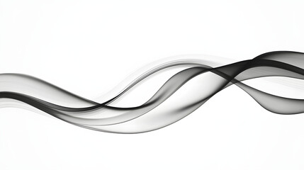 Obraz premium A simple smoke-like line in black and white, against a plain background.
