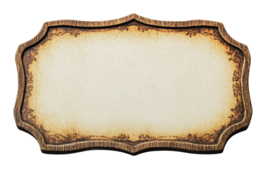 Rustic wooden sign ready for personalization, cut out - stock png.