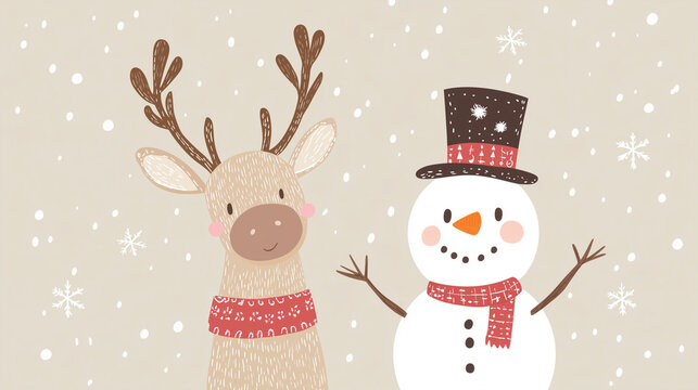 christmas banner In the snowman theme
