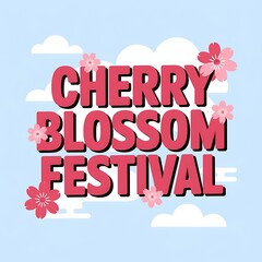 Cherry Blossom Festival Announcement Graphic Design