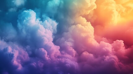 Fototapeta premium Colorful Dramatic Sky with Vivid Rainbow Clouds at Sunset : Generative AI