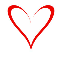 Illustration of love in various shapes in red and white 