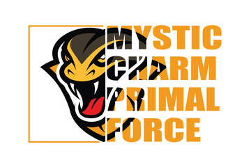 Vector illustration of a T-shirt with mascot snake head