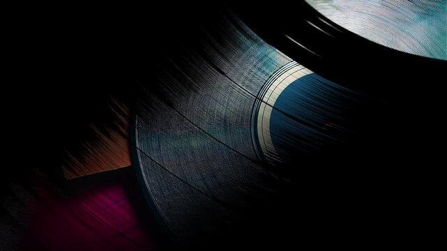 close up of shellac and vinyl record player