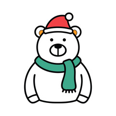 Vector illustration of a Christmas bear