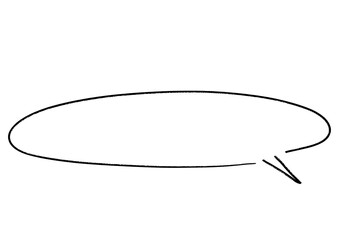 Round-shaped handwritten speech bubble frame, Rough line
