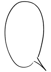 Round-shaped handwritten speech bubble frame, Rough line
