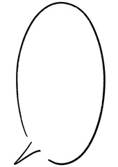 Round-shaped handwritten speech bubble frame, Rough line
