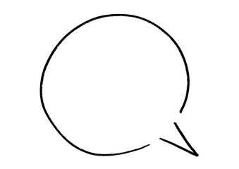 Round-shaped handwritten speech bubble frame, Rough line
