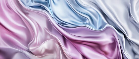 Obraz premium Luxurious flowing satin textile in pastel hues graceful softness and elegant texture for modern design