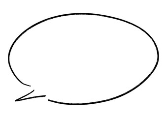 Round-shaped handwritten speech bubble frame, Rough line
