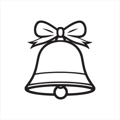 Christmas bell silhouette vector icon design whit a white background.