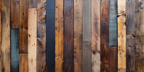 Weathered wooden plank wall background, featuring the rustic charm of old wood texture. This old plank wooden wall background adds character and warmth to any design or project.