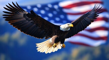 Obraz premium American Bald Eagle in Flight