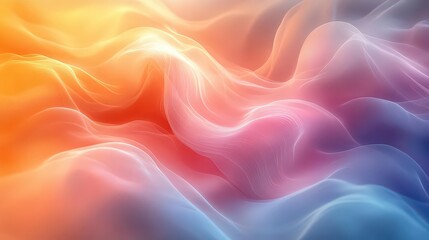 Obraz premium Abstract waves of color create a serene and fluid visual experience.