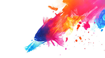 Cute puppy playing with colorful splashes in the studio captivating art environment playful viewpoint