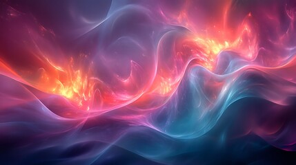 Obraz premium Abstract digital art ethereal colors and dynamic fluid motion