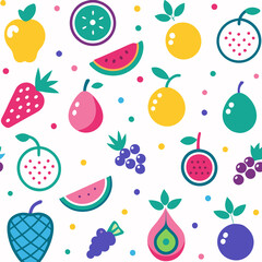 Colorful fruit pattern design.