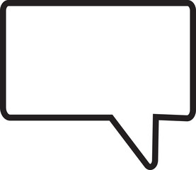 Pixel speech bubble icon. Text box Sticker for social network chats and games. Vector illustration in trendy black outline art style. Empty rectangular template isolated on transparent background.