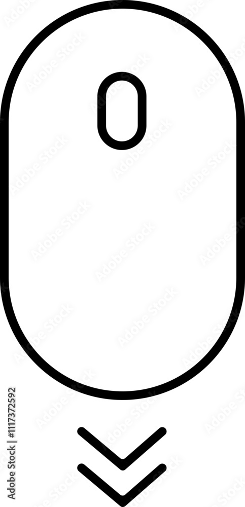 Poster scroll mouse icon in trendy black outline style. swipe mouse sign vector illustration. modern pictog