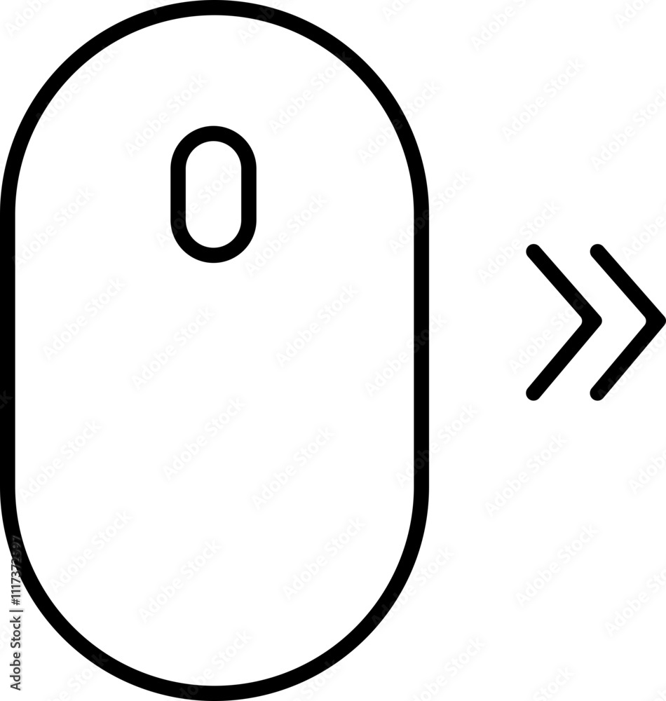 Poster scroll mouse icon in trendy black outline style. swipe mouse sign vector illustration. modern pictog