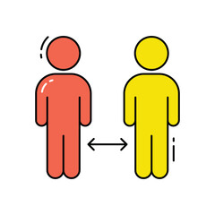 Social distancing vector icon