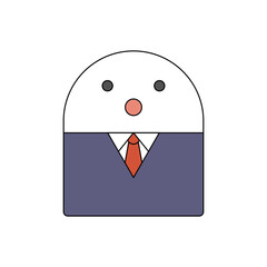 サラリーマンの表情アイコン（驚く、気付き）